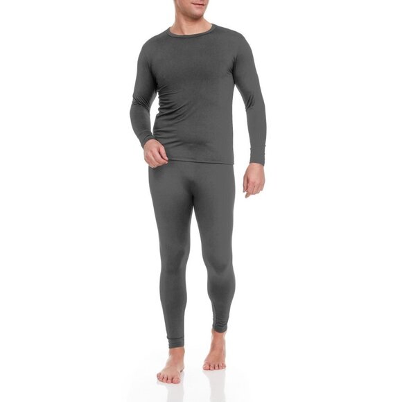 Thermals Men Charcoal Underwear Microfiber Fleece Long Johns Winter Base Layer - Picture 4 of 6
